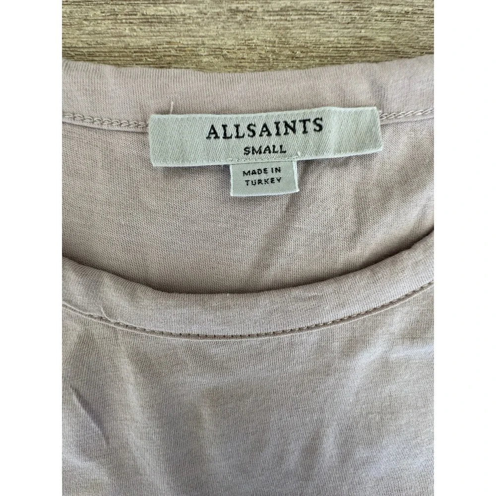 All Saints nude neutral t-shirt base layer top soft size S Quiet Luxury